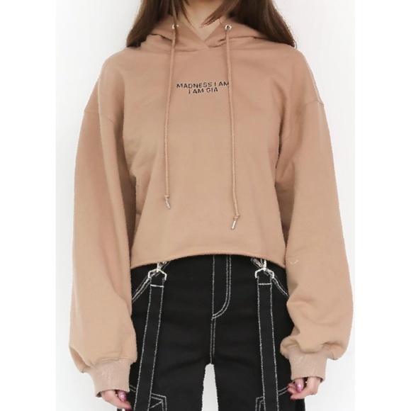 i am gia cropped hoodie